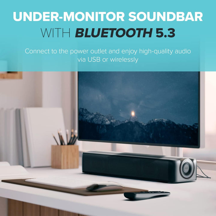 CREATIVE Stage SE Under-Monitor Soundbar mit USB Digital Audio und Bluetooth 5.3, Clear Dialog und S