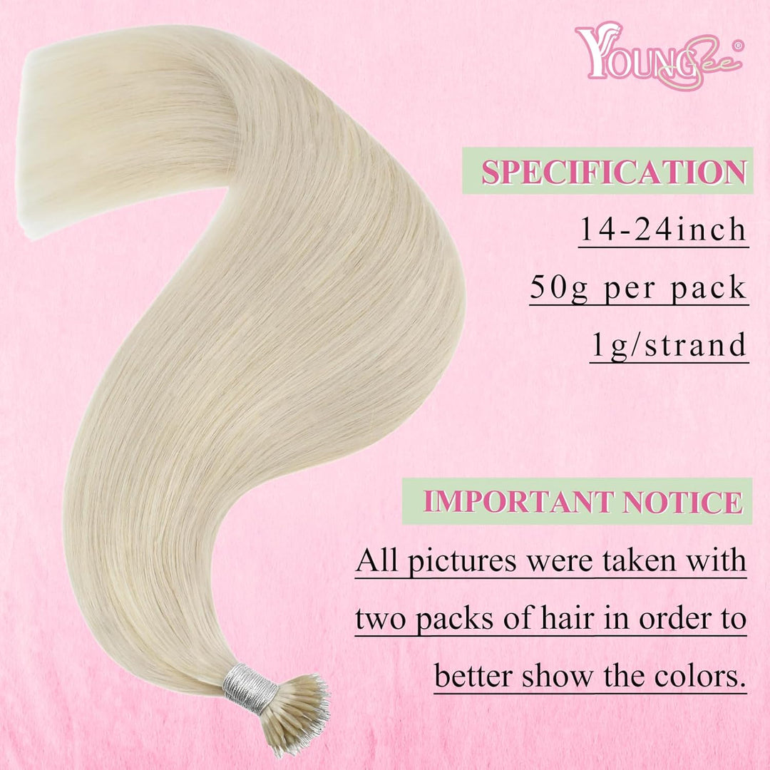 YoungSee Nanoring Extensions Echthaar Blond 60 cm Nanoring Extensions Blond Extensions Echthaar Nano