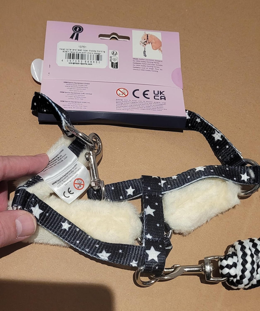 Holly & Claire HKM Hobby Horse Clara – Premium Steckenpferd grau-marmoriert inkl. Halfter & Führstri