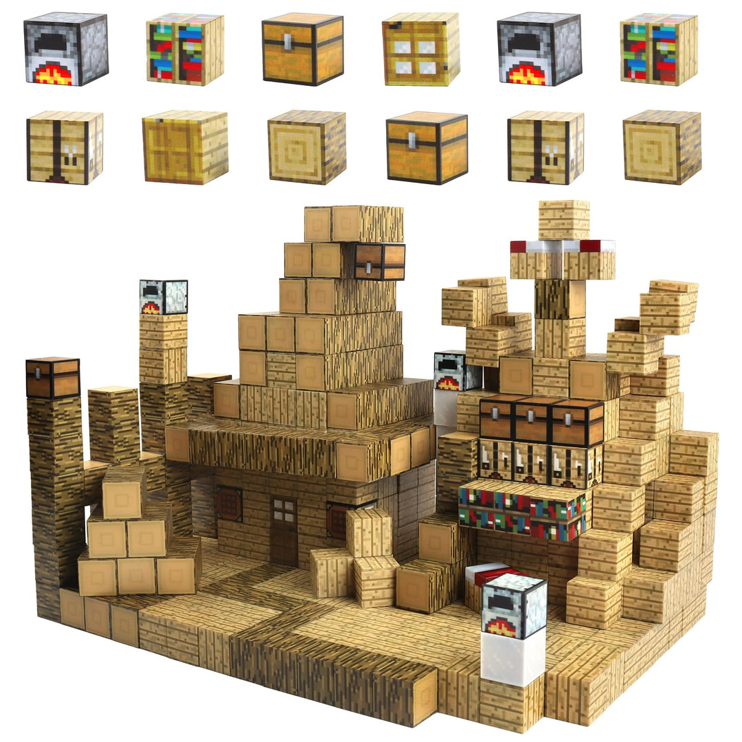 Uiczdry 80 Stück Magnetische Bausteine - Build Mine Magnete Welt World Set,Magnetic Building Blocks,