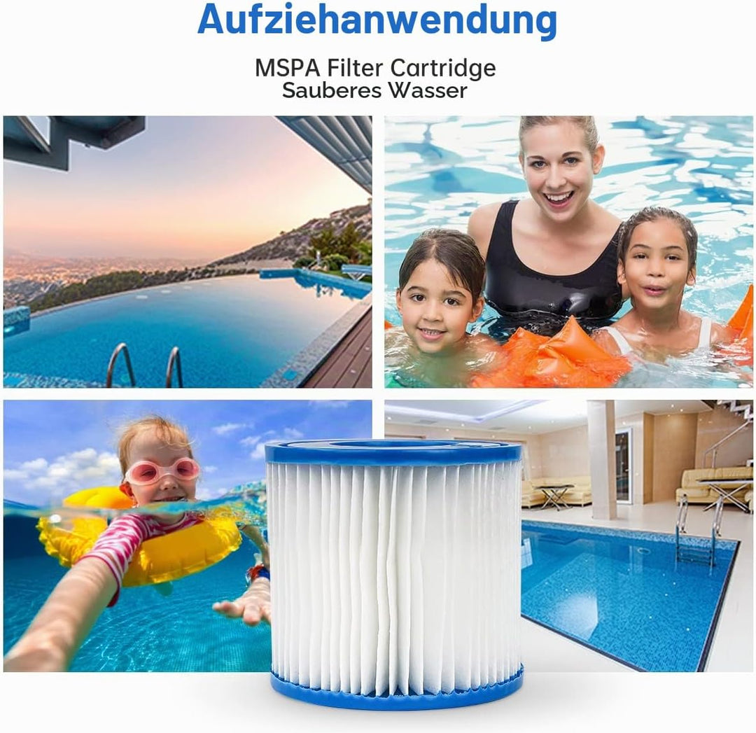 YanBan Schwimmbad-Filterkartusche kompatibel mit Best-Way 58381 Filterpumpe, 2 Stück Ersatzfilter ko