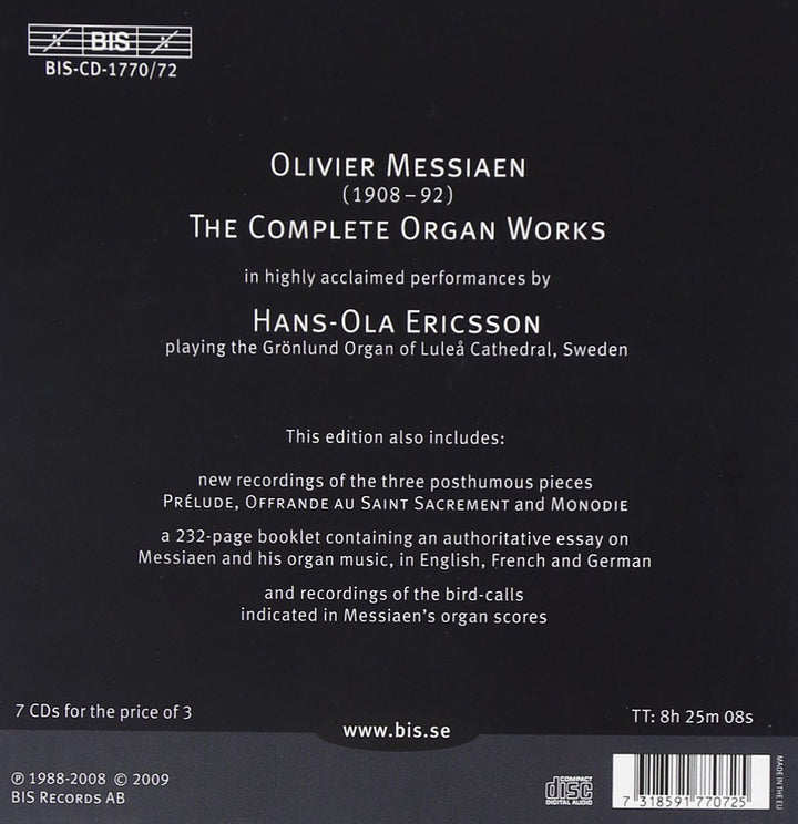 Messiaen: Sämtliche Orgelwerke [Gesamtaufnahme], Audio-CD