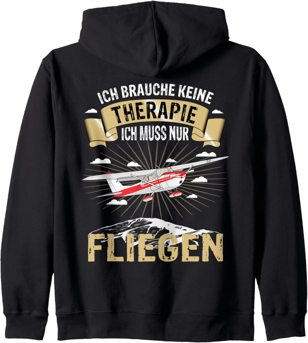 Ich brauch keine Therapie ich muss nur Fliegen Flieger Pilot Kapuzenjacke