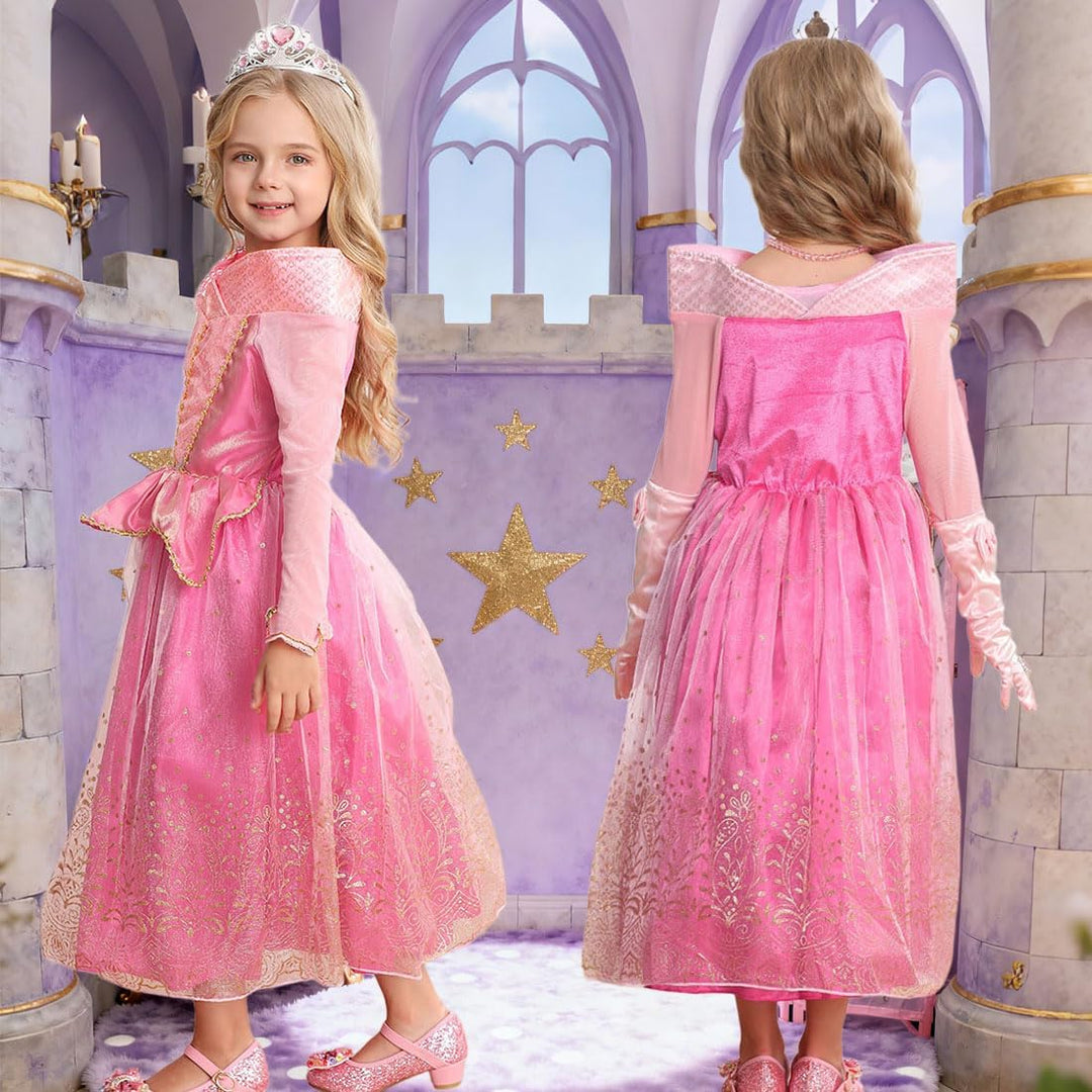 Tyidalin Mädchen Prinzessin Aurora Kleid Kinder Dornröschen Kostüm Geburtstag Party Weihnachten Hall
