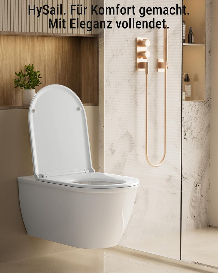 HySail Hochwertiger Toilettendeckel mit Absenkautomatik, Schnellverschluss und Hygienischer Oberfläc