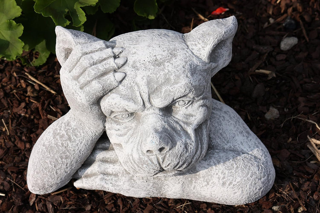 stoneandstyle Steinfigur Gargoyle Torwächter, Frost- und wetterfest, massiver Steinguss