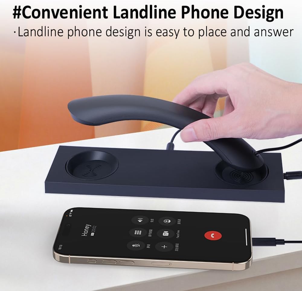 Retro Telefonhörer Empfänger Kopfhörer für Handy, Tablet, Laptop, Headset mit Antwort-Taste und komf