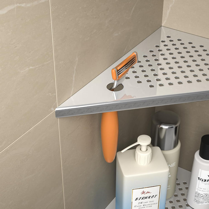 Eck-Duschregal aus 304-Edelstahl, 25,4 cm Eckregal für die Dusche | Duschablage Ecke für Badrenovier