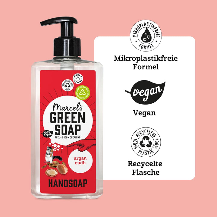 Marcel's Green Soap - Handseife Argan & Oudh - Flüssigseife Spender - 100% Umweltfreundlich - 100% V