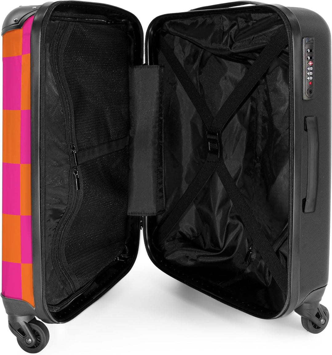 NoBoringSuitcases.com® Reisekoffer 67cm 72L Personalisiert - Grosser Hartschalenkoffer mit Rollen, L