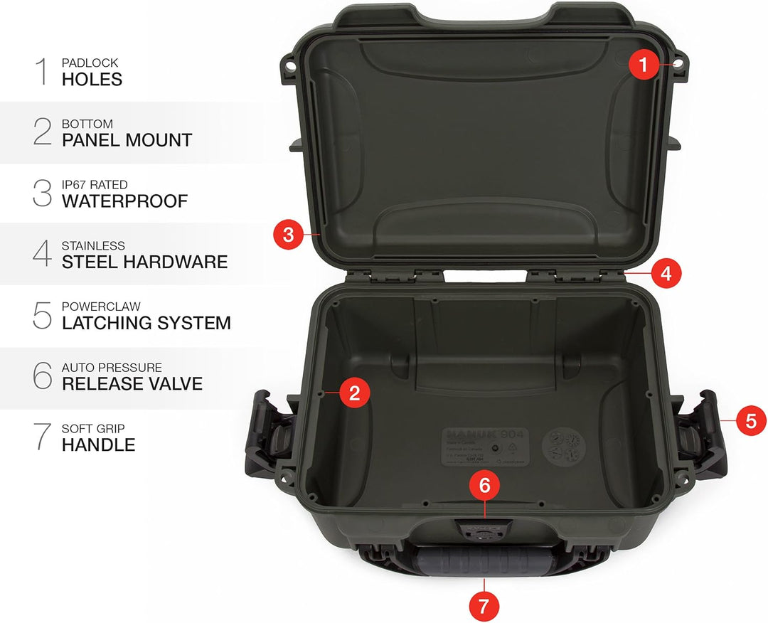 Nanuk 904 wasserdichte Hartschalenkoffer - Olive Olivgrün, Olivgrün
