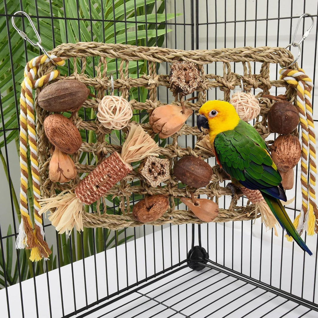 Wellensittich Spielzeug, Papagei Kauspielzeug Vogelspielzeug Natürliches Sicheres Holz Block Schauke