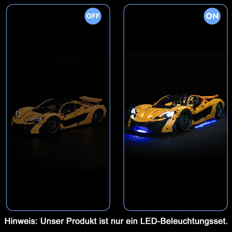 LocoLee Licht Set Kompatibel mit Lego McLaren P1 Sonderanfertigung Version, Nur Lichter Set - Kein M