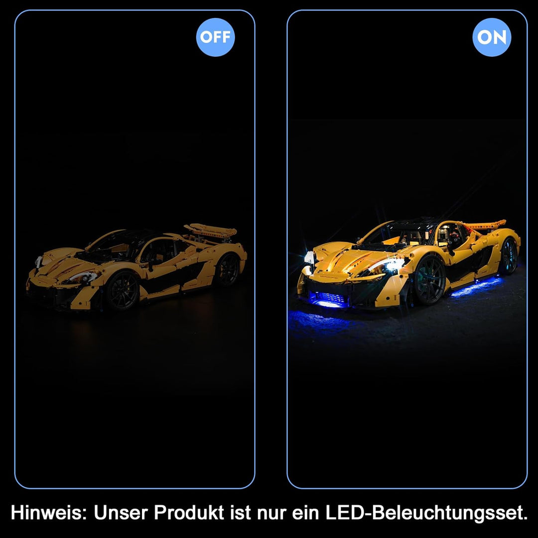 LocoLee Licht Set Kompatibel mit Lego McLaren P1 Sonderanfertigung Fernbedienung Version, Nur Lichte