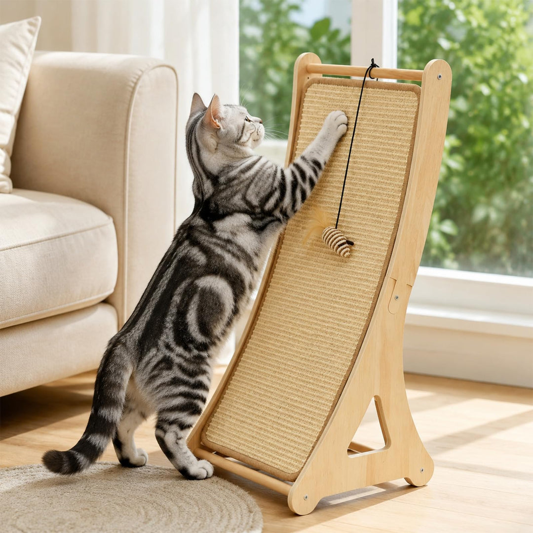 Katzen Kratzbrett 65 cm Gebogen, Sisal Kratzrampe &amp; Kratzmatte, Kratzmöbel Katze für Sofa &amp; Wandschu