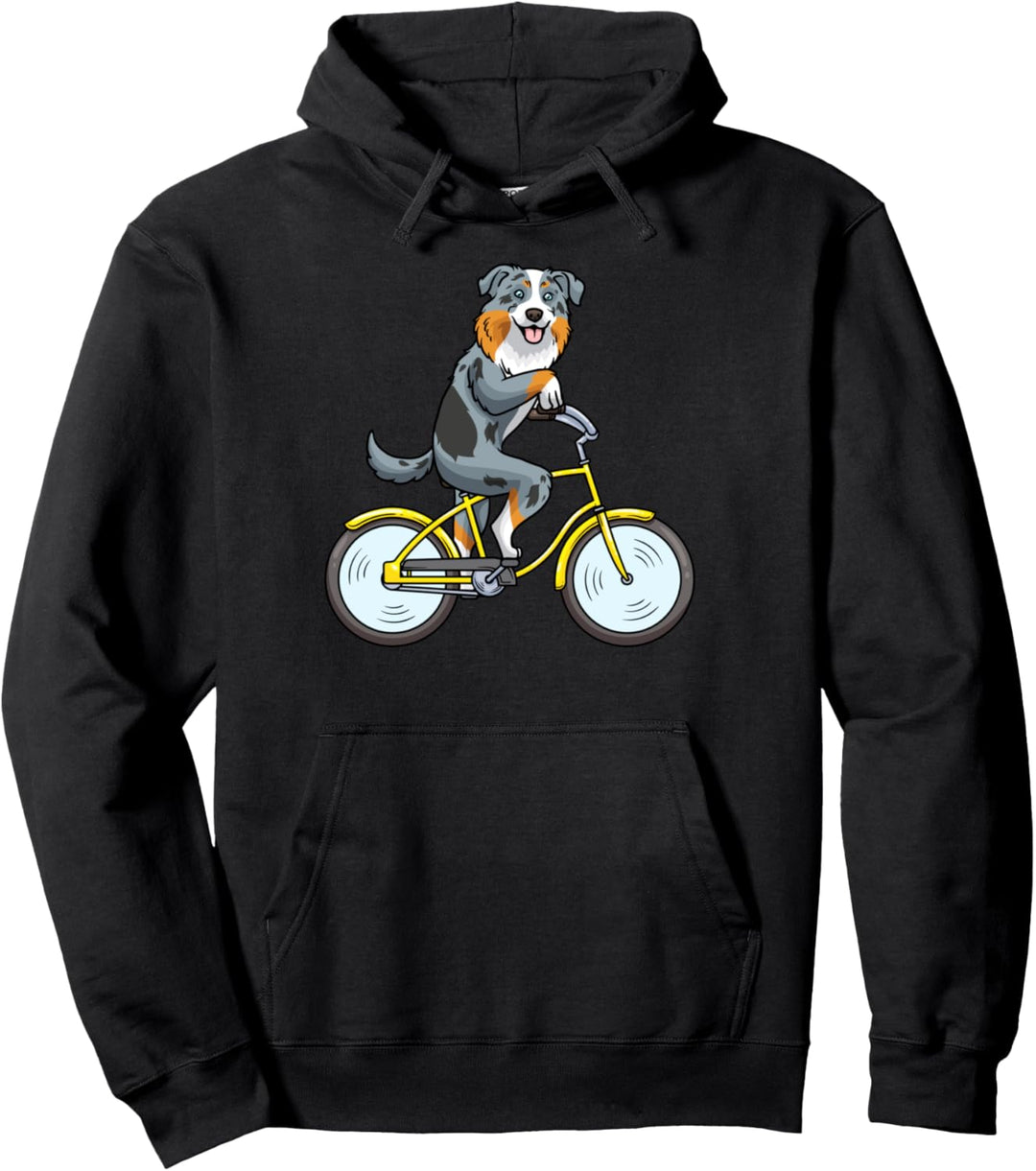 Australian Shepherd Hund Mit Fahrrad Pullover Hoodie
