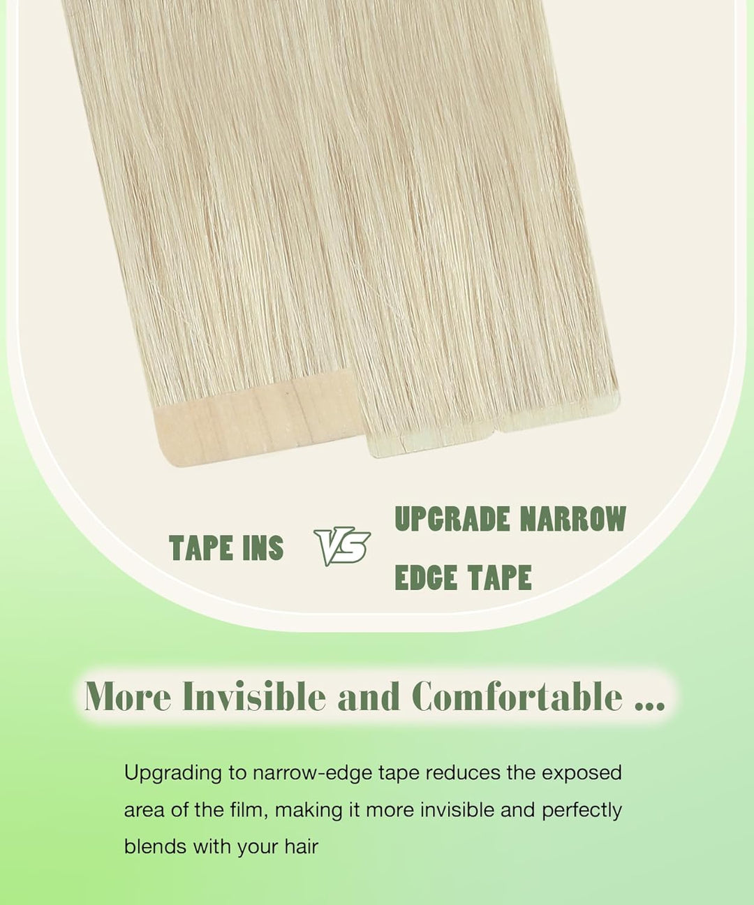 SURNEL Band in Haarverlängerungen weiche gerade unsichtbare Remy Echthaar Farbe 60 Platinblond kein