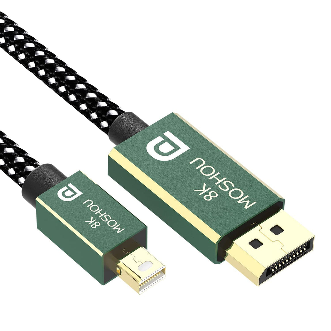 MOSHOU Mini DisplayPort auf DisplayPort 2.0 Kabel (8K@60Hz 4K@144Hz/120Hz) DP 2.0 bidirektionales Üb