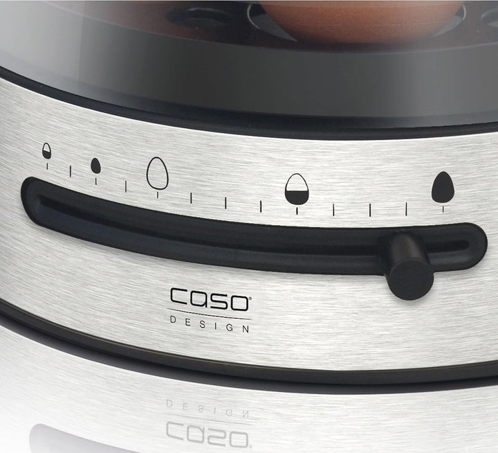 CASO E 7 - Design Eierkocher, elektronischer Eierkocher für bis zu 7 Eier, herausnehmbarer Eihalter,