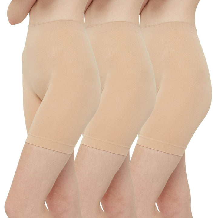 INNERSY Radlerhose Damen Kurz Hose Unter Kleid Rock Anti Scheuern Kurze Leggings Sommer 3er Pack, Be