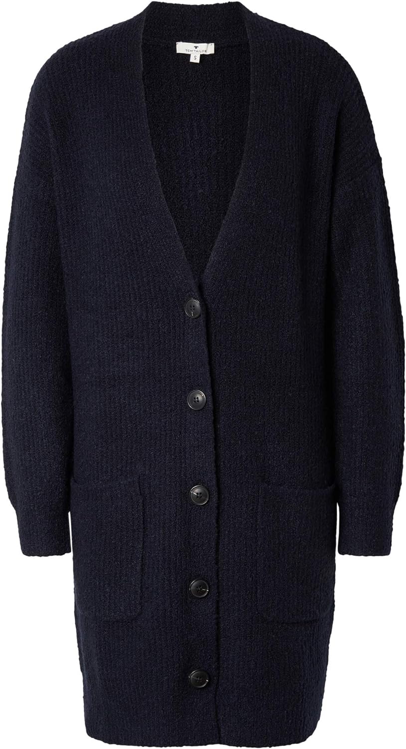 TOM TAILOR Damen Pullover & Strickjacken Strickjacke in Rippoptik Sky Captain Blue,M,10668,6000