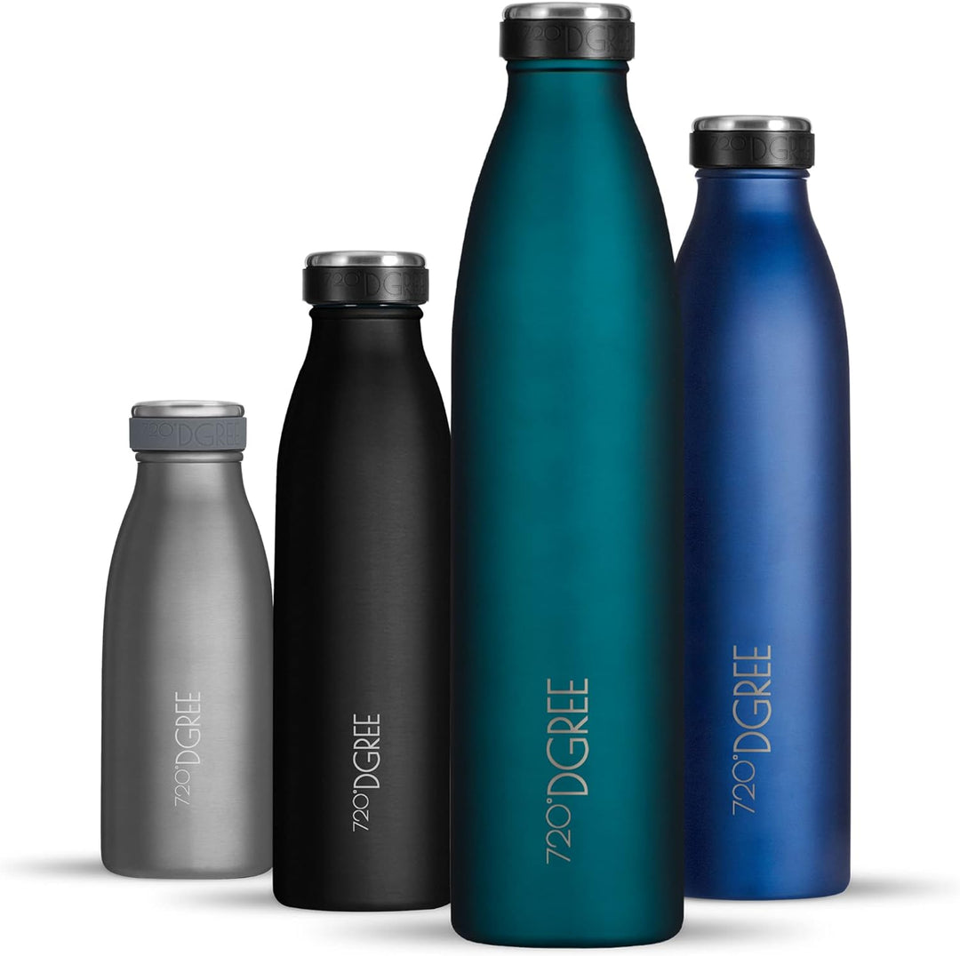 720°DGREE Edelstahl Trinkflasche “milkyBottle” - 750ml - BPA-Frei, Auslaufsicher, Kohlensäure geeign