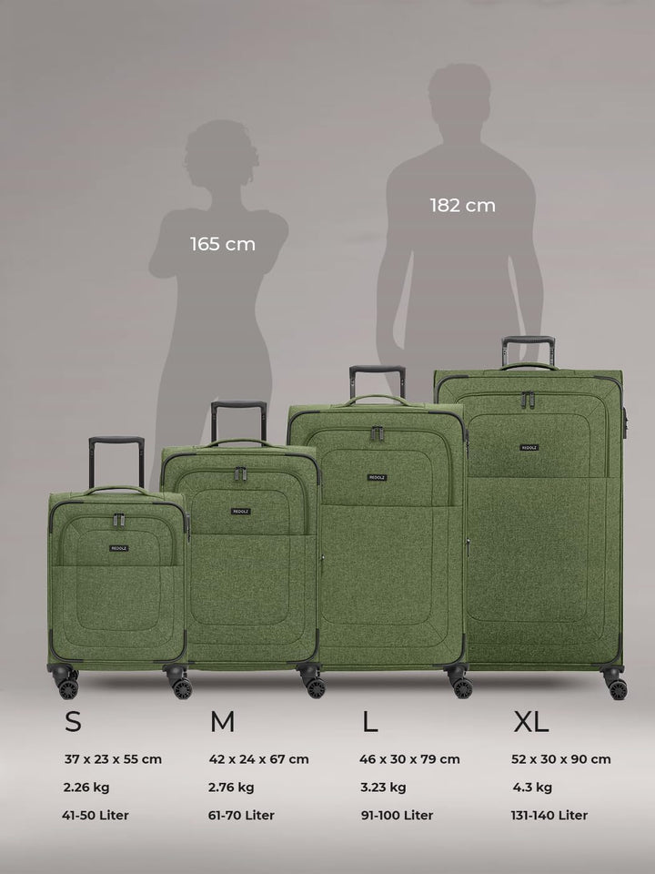 REDOLZ Koffer-Set 3-teilig für Damen &amp; Herren | leichte &amp; stabile Reise-Trolleys, hochwertiges Softc