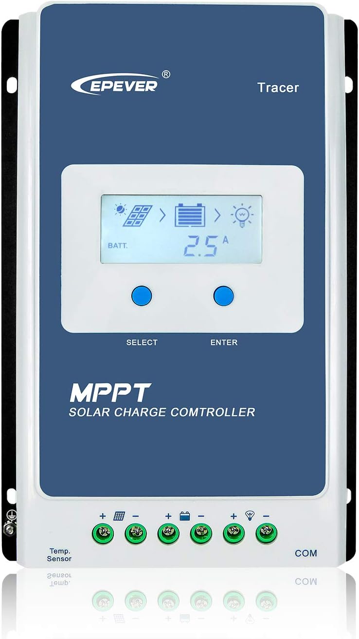 EPEVER MPPT Solarladeregler 40 A 12V/24V Auto Solarmodul Negative Erdung mit LCD-Display max PV 100