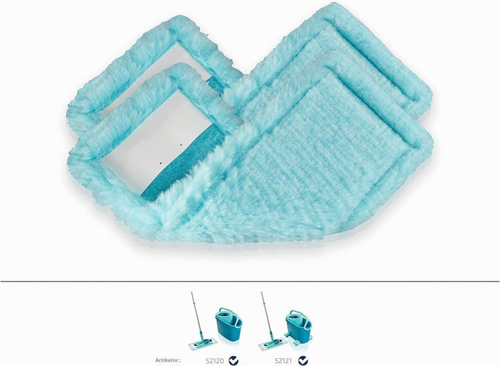 Leifheit 2er Set Wischbezug CLEAN TWIST M Ergo - Power Clean static plus, dieser Wischer Ersatzbezug
