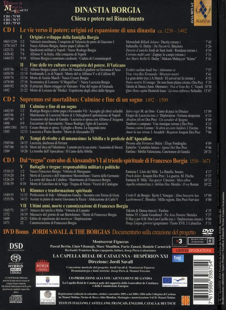 Dinastia Borgia, Audio-CD