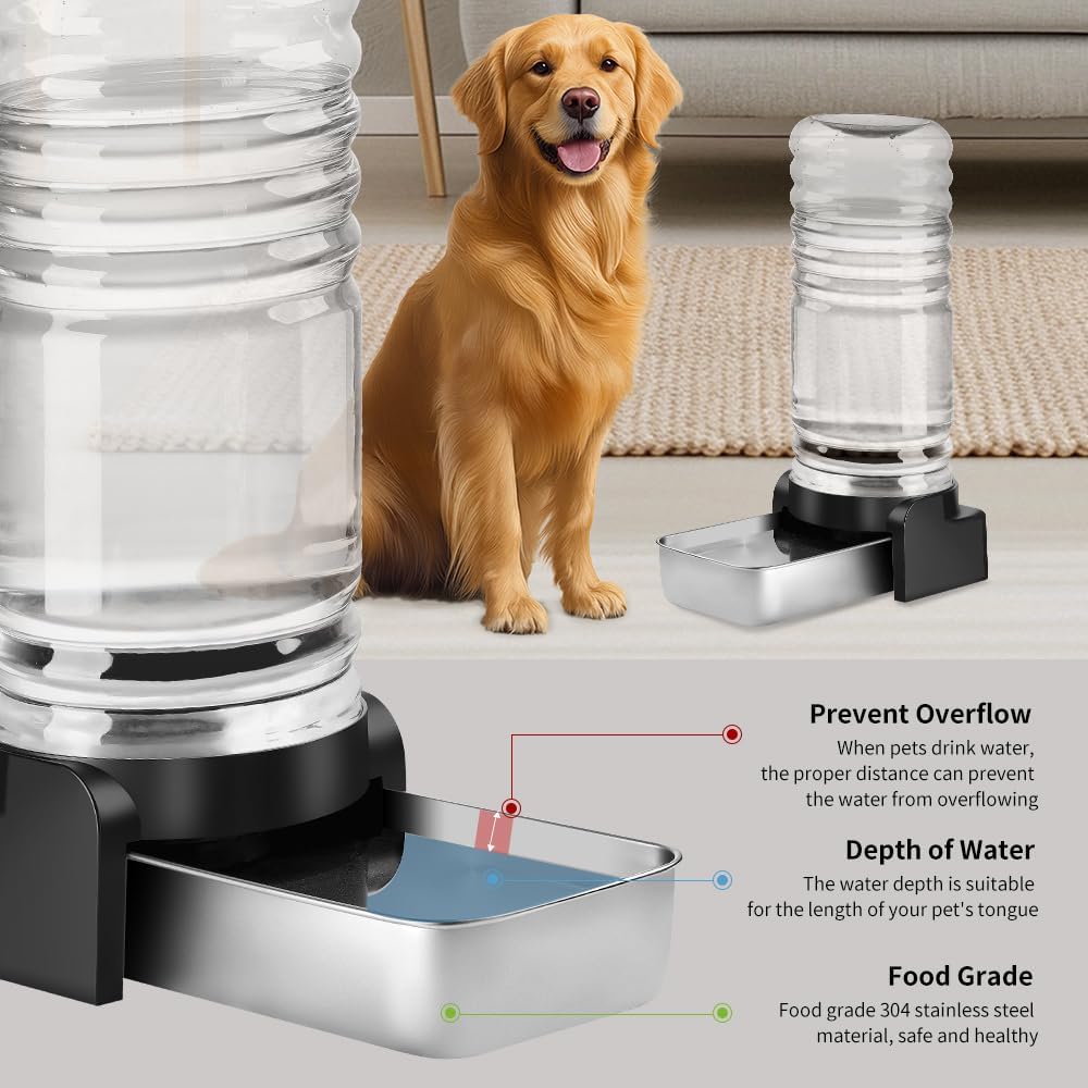 Marchul 8.6L Grosser Hund Wasserspender mit Tischset, Automatischer Wasserspender mit Edelstahl Wass