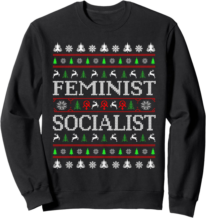 Komisch Weihnachten Feministin Socialist Hässlich Sweater Sweatshirt