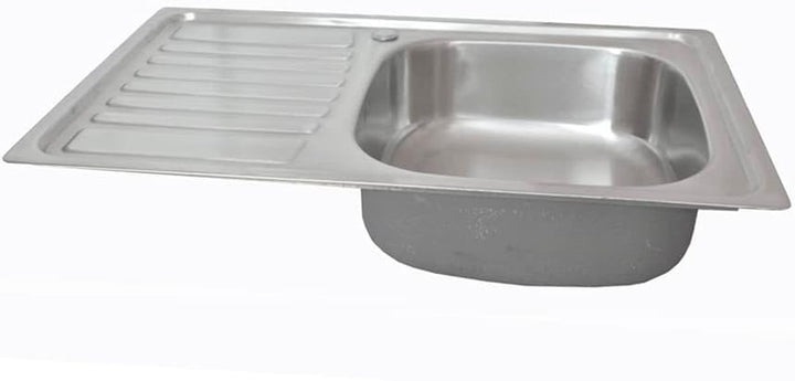 Omeere, 80x50, Einbauspüle eckig klein,Unterbauspüle Edelstahl 304 Materialdicke 0,8 mm, Spülbecken