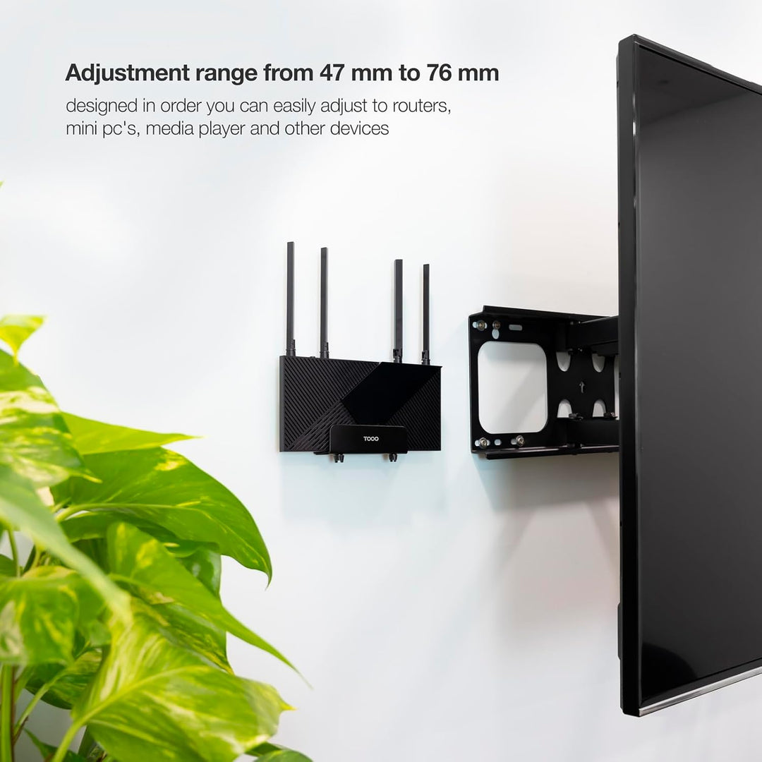 TOOQ TQMPM4776 - Universal-Wandhalterung für Media Player, Router, MiniPC, Farbe Schwarz