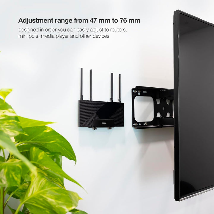 TOOQ TQMPM4776 - Universal-Wandhalterung für Media Player, Router, MiniPC, Farbe Schwarz