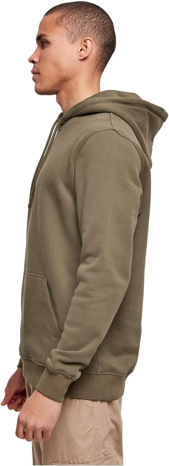Build Your Brand mens Organic Hoody Hooded Sweatshirt L Olive, L Olive