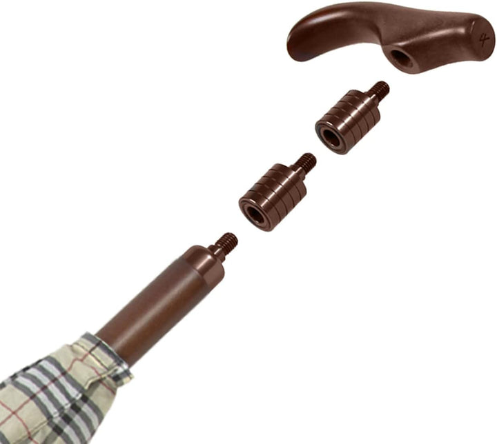 Stützschirm höhenverstellbar mit Holzgriff - Karo beige, Karo beige