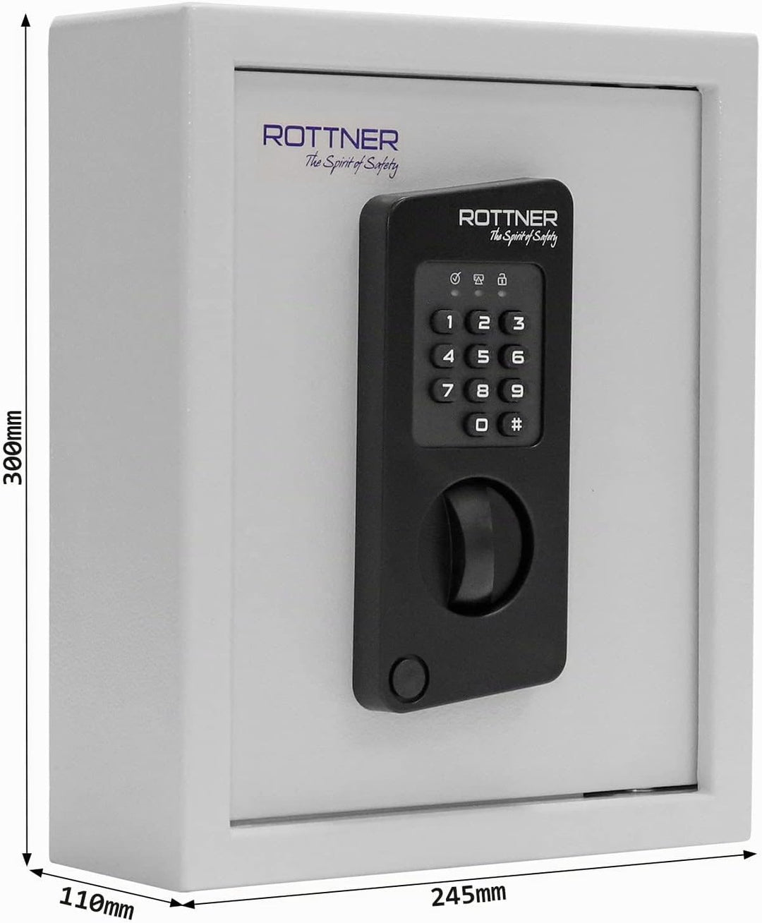 Rottner Keytronic 20 Schlüsseltresor Stahl Elektronikschloss Notöffnung möglich Hakenleiste verstell