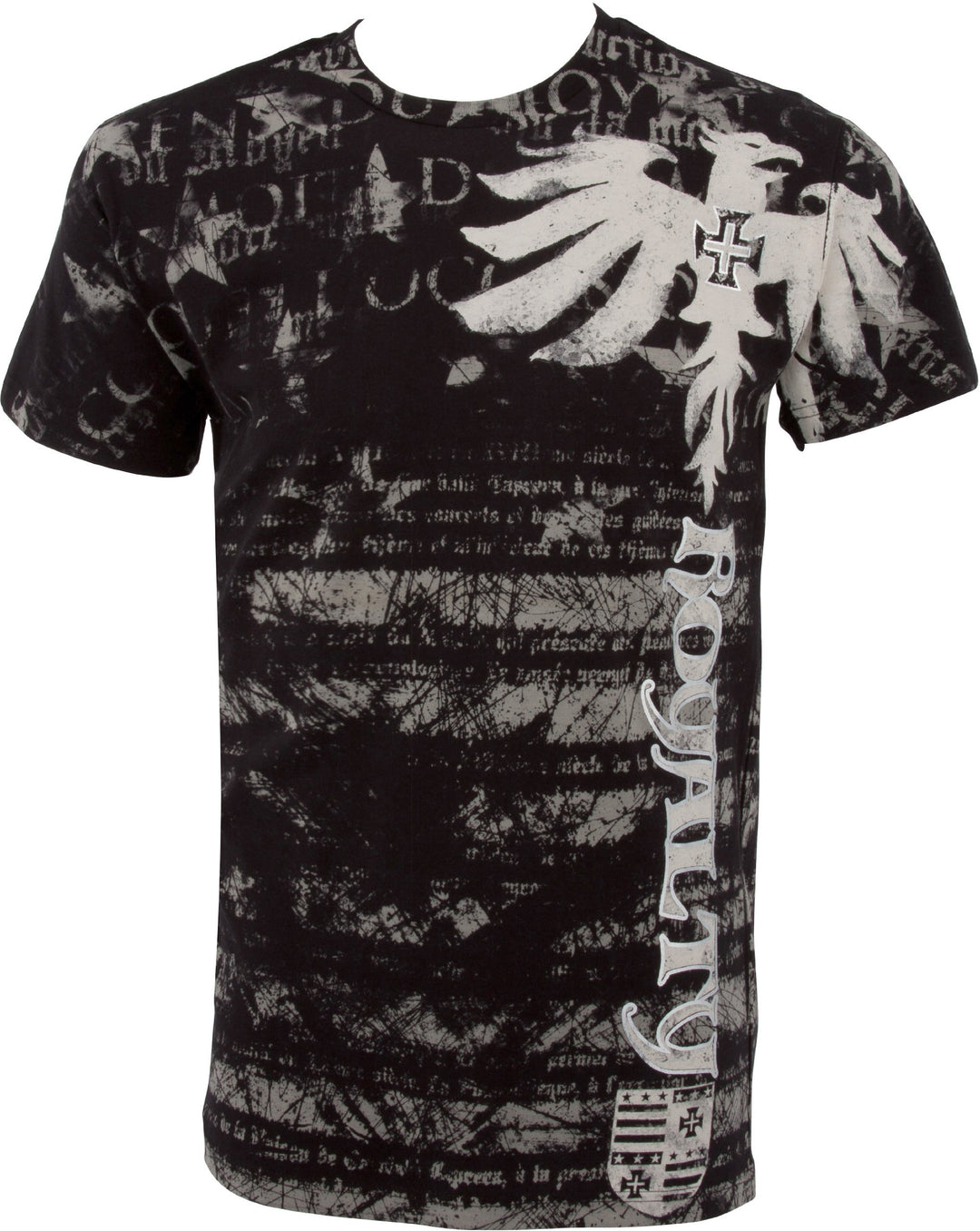Royalty Herren-T-Shirt mit Drachen-Motiv, kurzärmelig, Rundhalsausschnitt, Baumwolle L Schwarz, L Sc