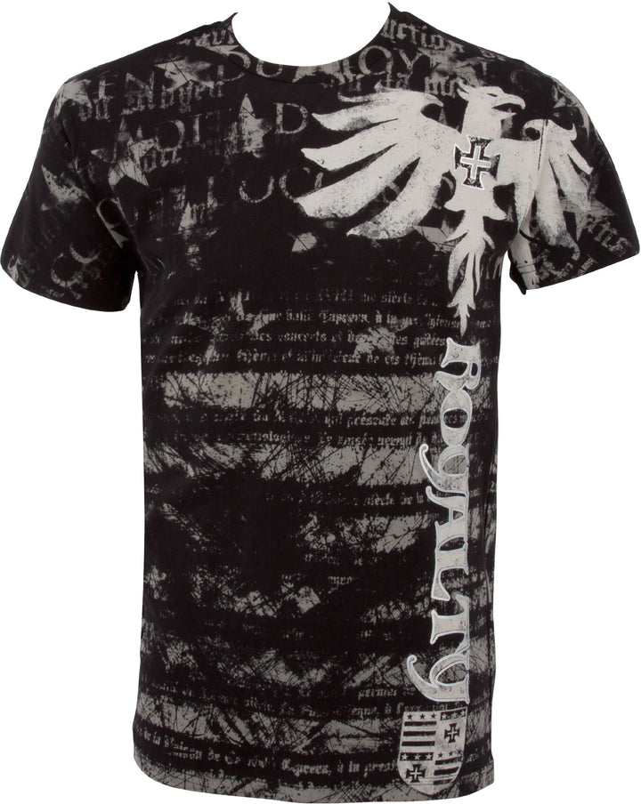 Royalty Herren-T-Shirt mit Drachen-Motiv, kurzärmelig, Rundhalsausschnitt, Baumwolle L Schwarz, L Sc