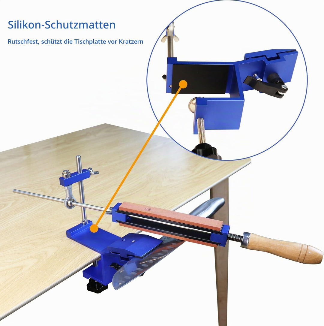 Knife Sharpener mit 8 Schleifsteine, TOOSOAR Messerschärfer Profi, Festwinkel Messer Schleifgerät fü