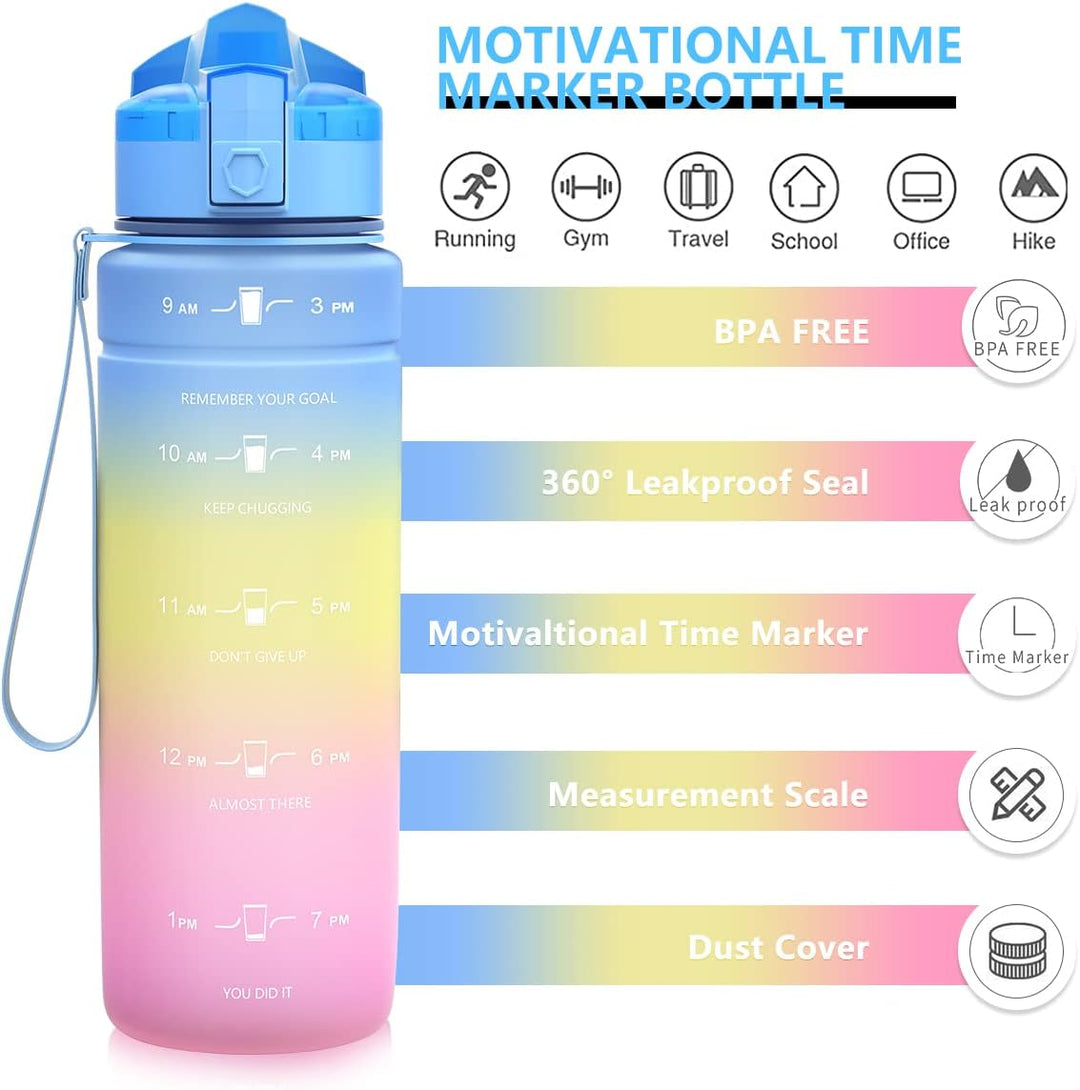 Zounich Trinkflasche Kinder Auslaufsichere 1L/700ml/500ml-BPA frei trinkflaschen Sport tritan Kunsts