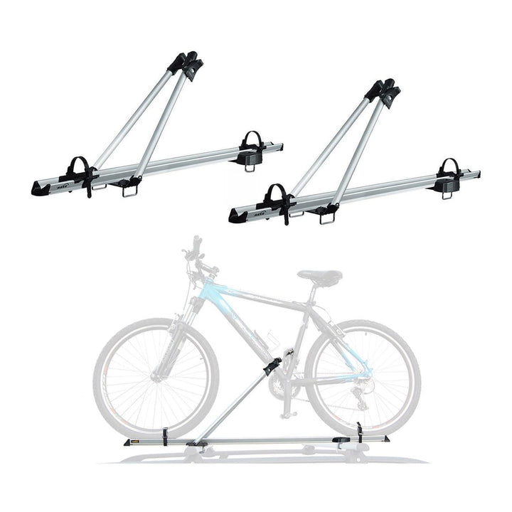 Fahrradträger Dachfahrradträger bis 17kg Aluminium Silber Fahrradhalter 2tlg 17 kg / 2tlg Aluminium,