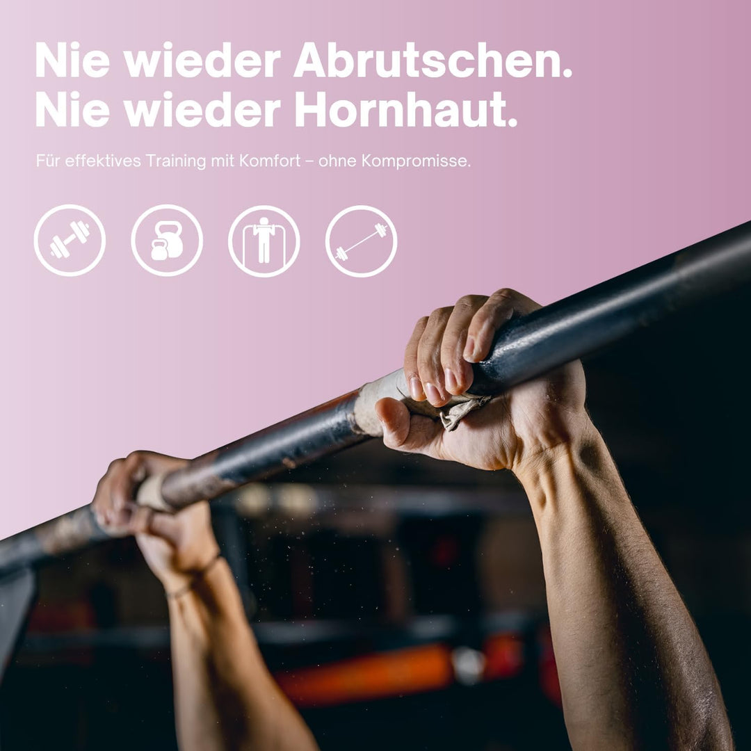 Anti Slip Gym-Grips – Rutschfeste Griffpads zur Hornhautvermeidung bei Krafttraining, Klimmzügen, Ha