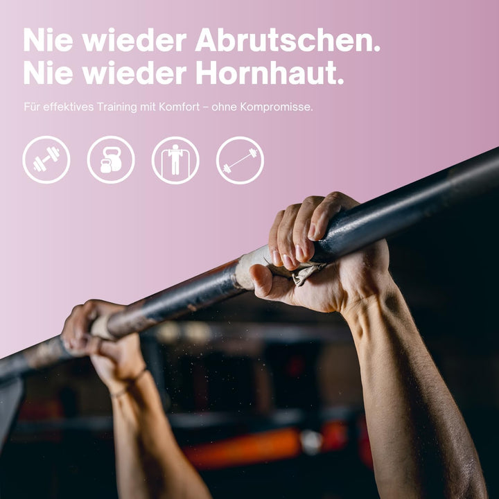Anti Slip Gym-Grips – Rutschfeste Griffpads zur Hornhautvermeidung bei Krafttraining, Klimmzügen, Ha