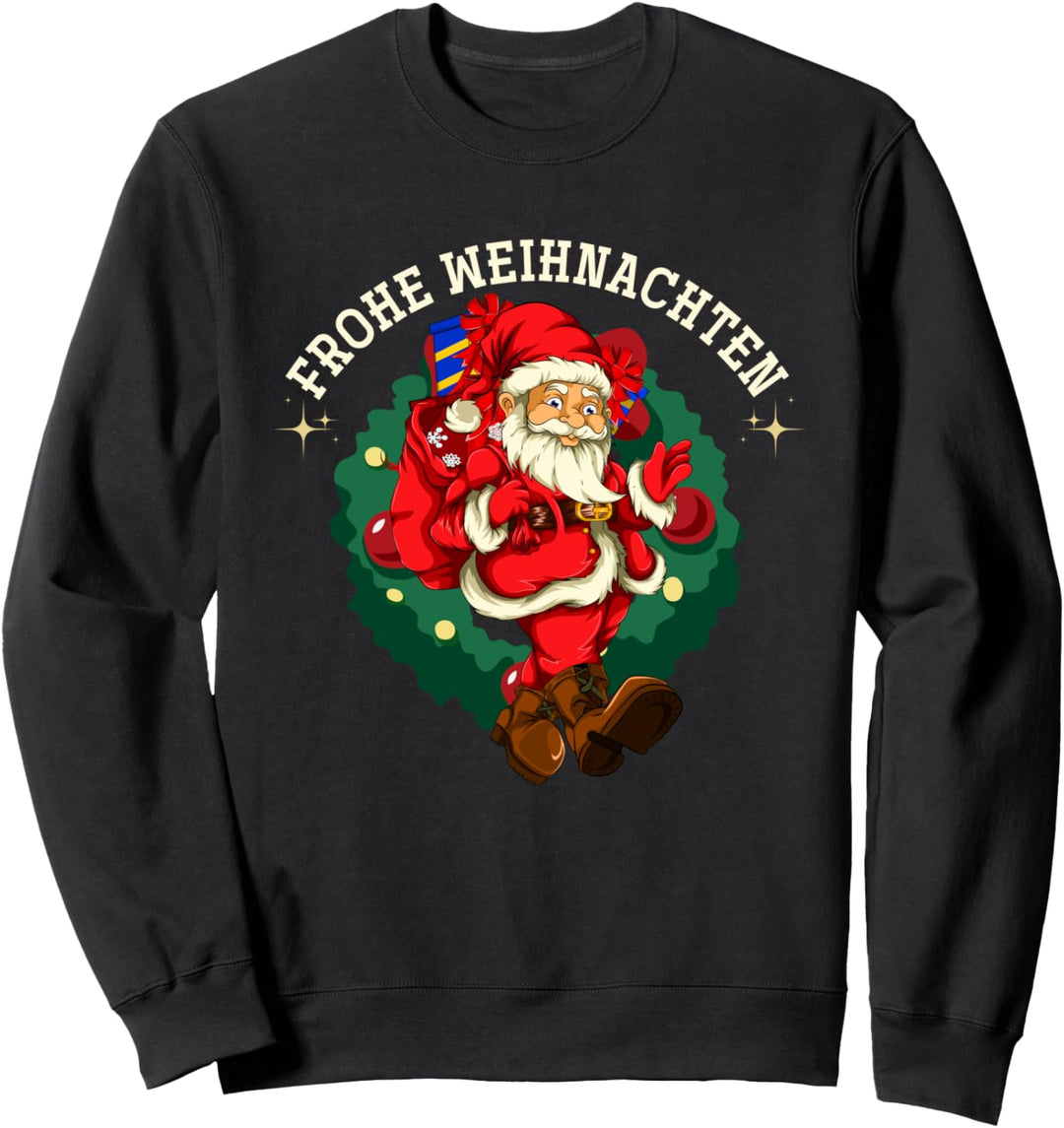 Frohe Weihnachten Santa Claus Kostüm Weihnachtsmann Sweatshirt