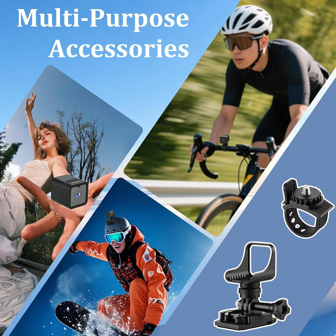 Mini Action Cam WiFi 1080P HD &amp; 120° Weitwinkel wasserdichte Sportkamera mit Loop-Aufnahme 900 mAh A