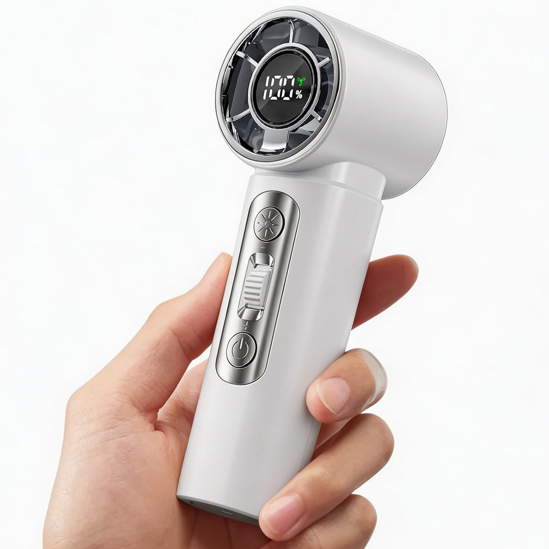 Tragbarer Handventilator 3000mAh Akku Mini Ventilator, USB Handventilator mit 100 Stufen, digitales