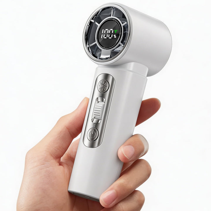 Tragbarer Handventilator 3000mAh Akku Mini Ventilator, USB Handventilator mit 100 Stufen, digitales