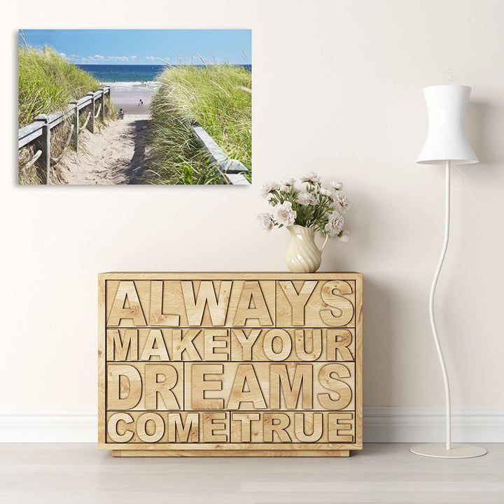 Feeby Frames, Leinwandbild, Bilder, Wand Bild, Wandbilder, Kunstdruck 50x70cm, STRAND WEG, MARINE, S